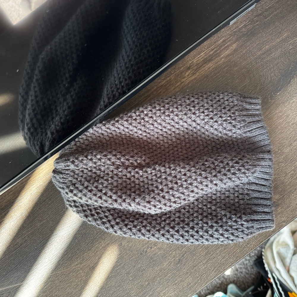 Three Bird Nest Gray & Black Knit Hats - Picture 5 of 9
